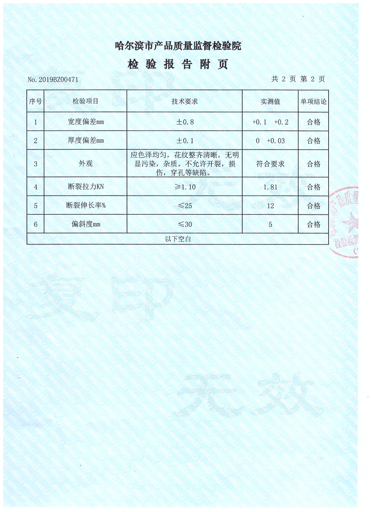 打包帶檢驗(yàn)報(bào)告附頁(yè)